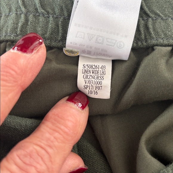 Old Navy linen-blend wide-leg pants in olive green NWT Size XL SP17 - Picture 9 of 11